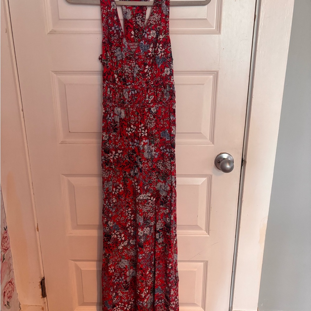 Japna Red Floral Maxi Dress